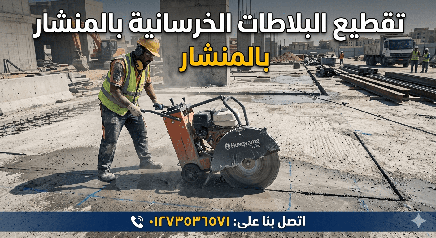 تقطيع البلاطات الخرسانية بالمنشار