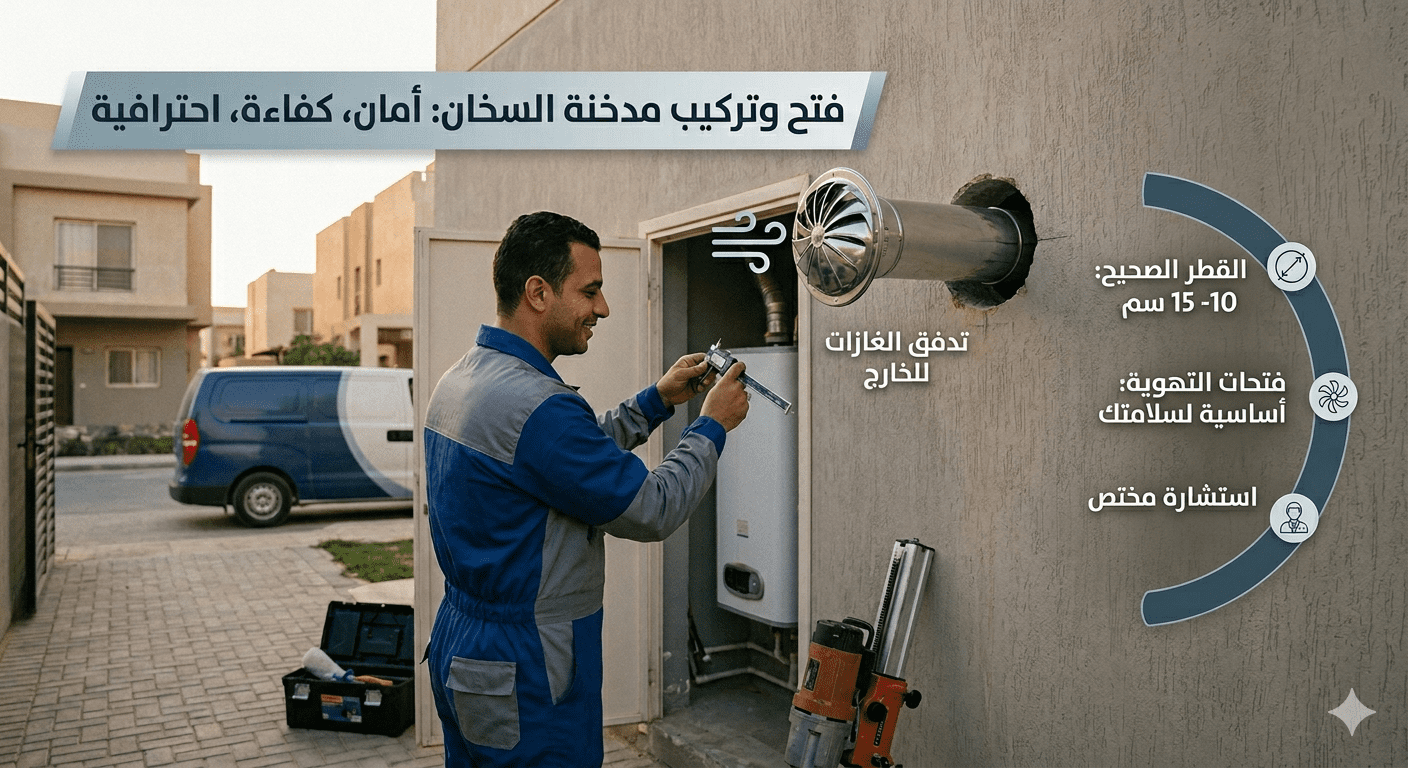 فتح مدخنة السخان