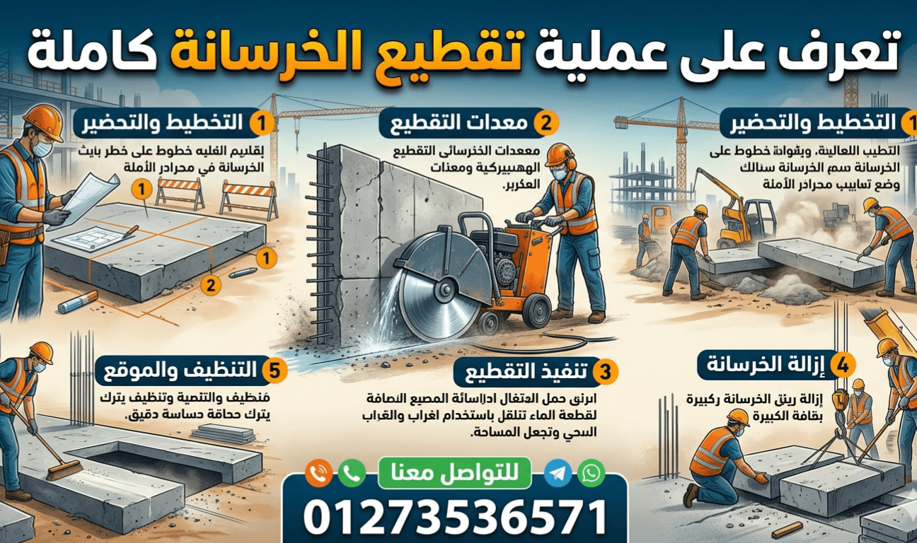 تعرف على عملية تقطيع الخرسانة كاملة