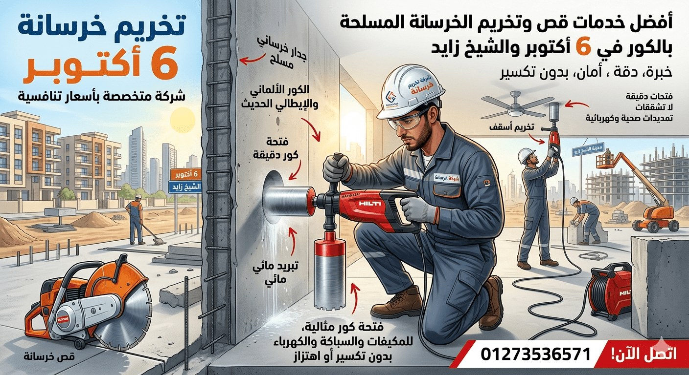 تخريم خرسانة في 6 أكتوبر