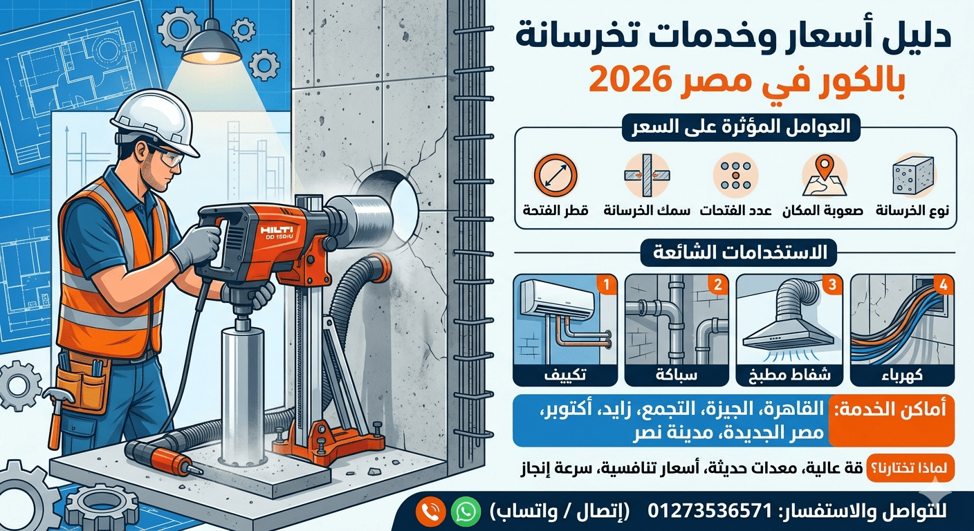 سعر تخريم الخرسانة بالكور في مصر