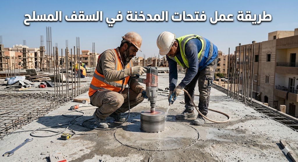 طريقة عمل فتحات المدخنة في السقف المسلح