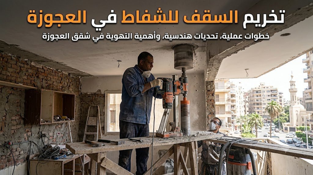 تخريم السقف للشفاط في العجوزة