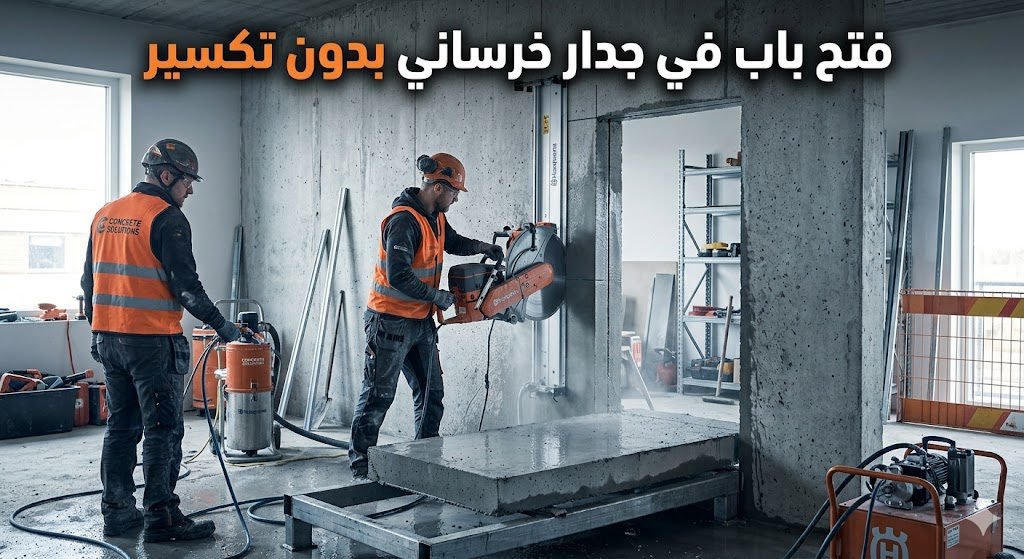 فتح باب في جدار خرساني بدون تكسير
