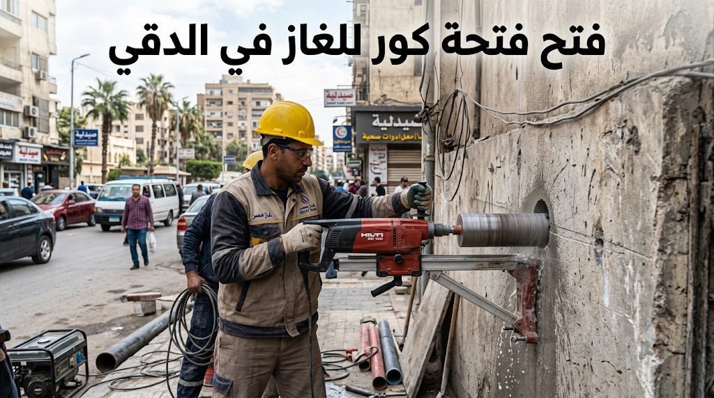 فتح فتحة كور للغاز في الدقي