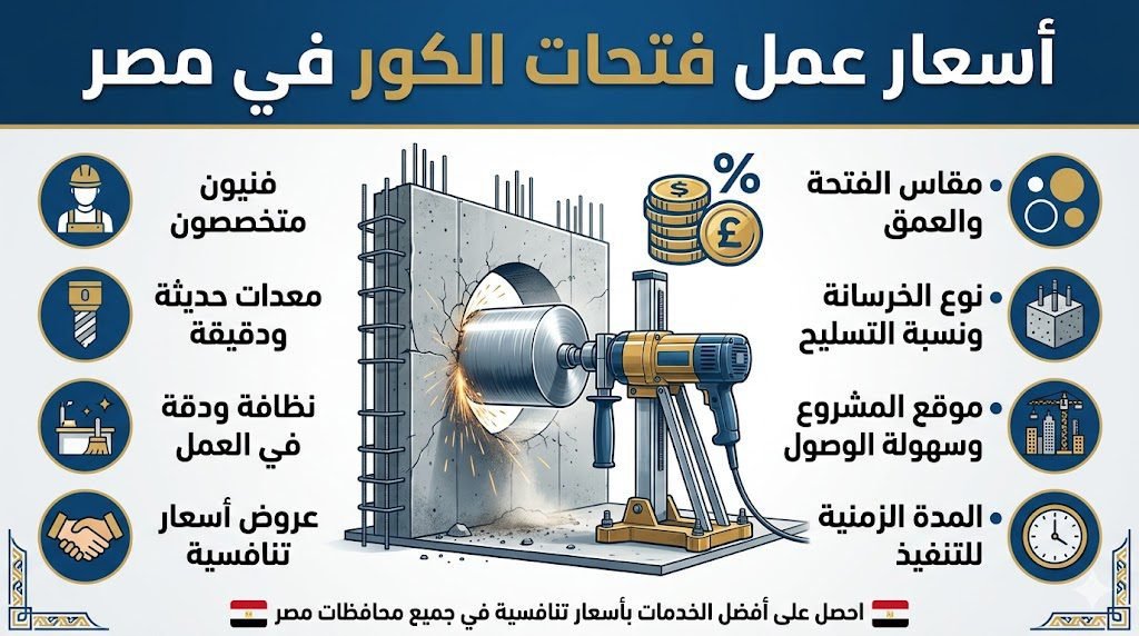أسعار عمل فتحات الكور في مصر